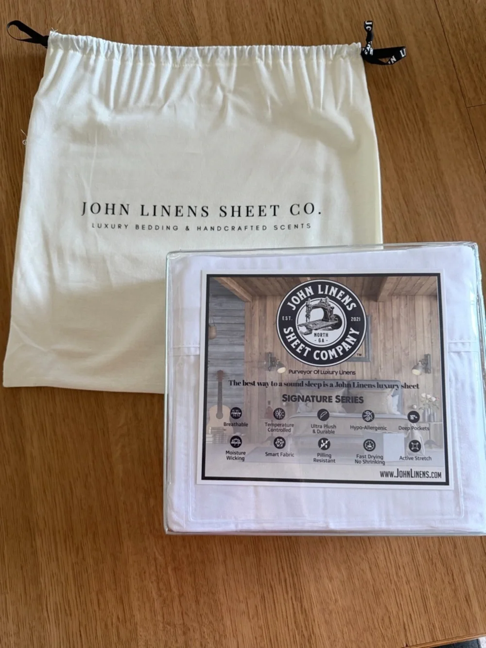 John Linens White Twin XL Cooling Sheet Set - Luxury Signature Series Ultra Soft